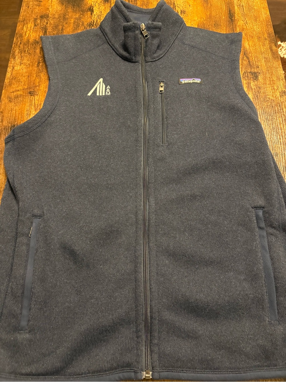 Patagonia Large Dark Navy Fleece Vest with Zip Chest Pocket